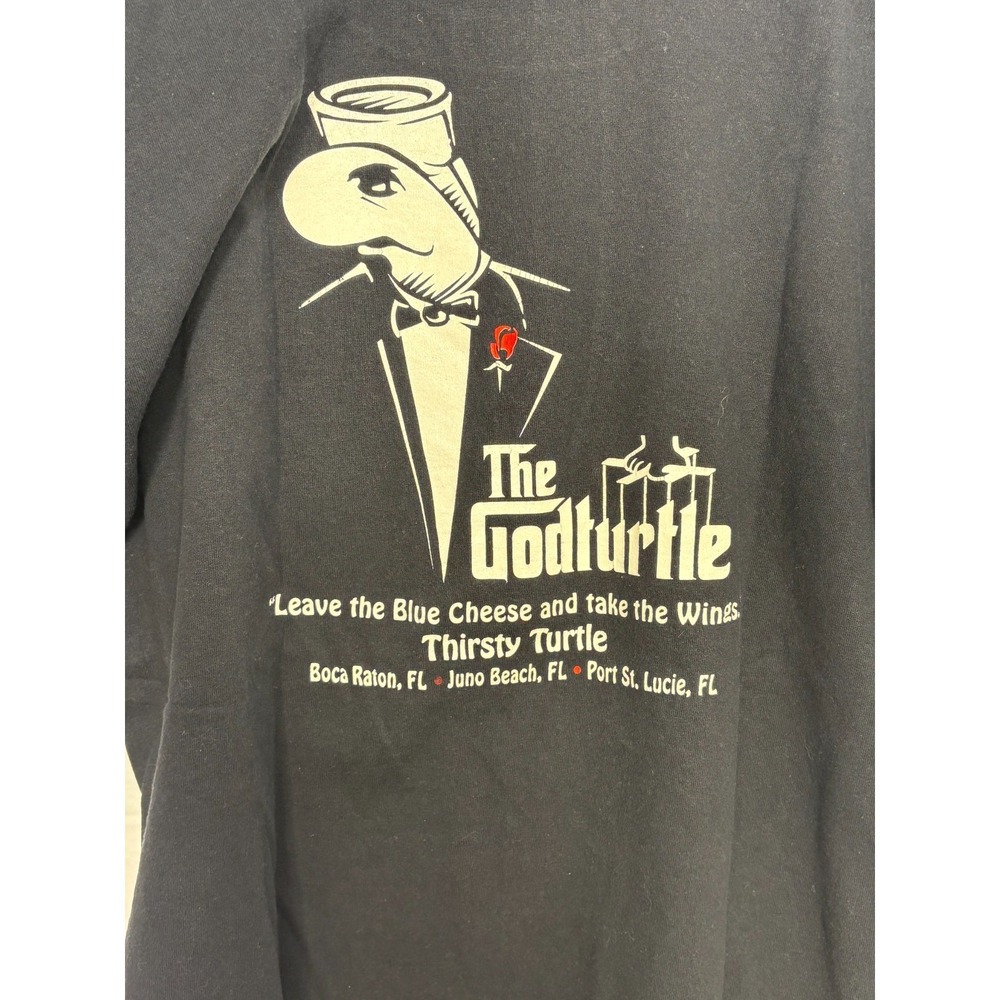 The Godturtle‎ Parody Graphic T-Shirt Mens Black Large Vintage 90s Anvil